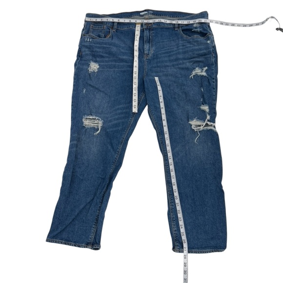 Old Navy Blue Denim Mid Rise Ripped Boyfriend Jeans Size 20 Women’s - Picture 5 of 6
